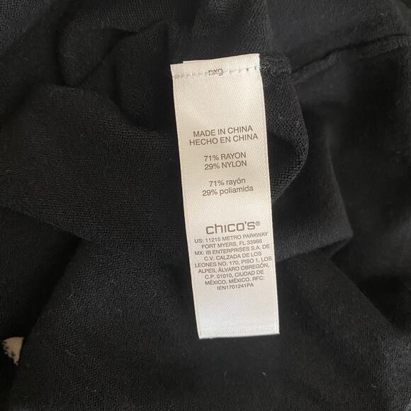 Chico’s NWT Colorblock Pullover Turtleneck in Black Ecru Women’s Size 2 - Picture 7 of 9